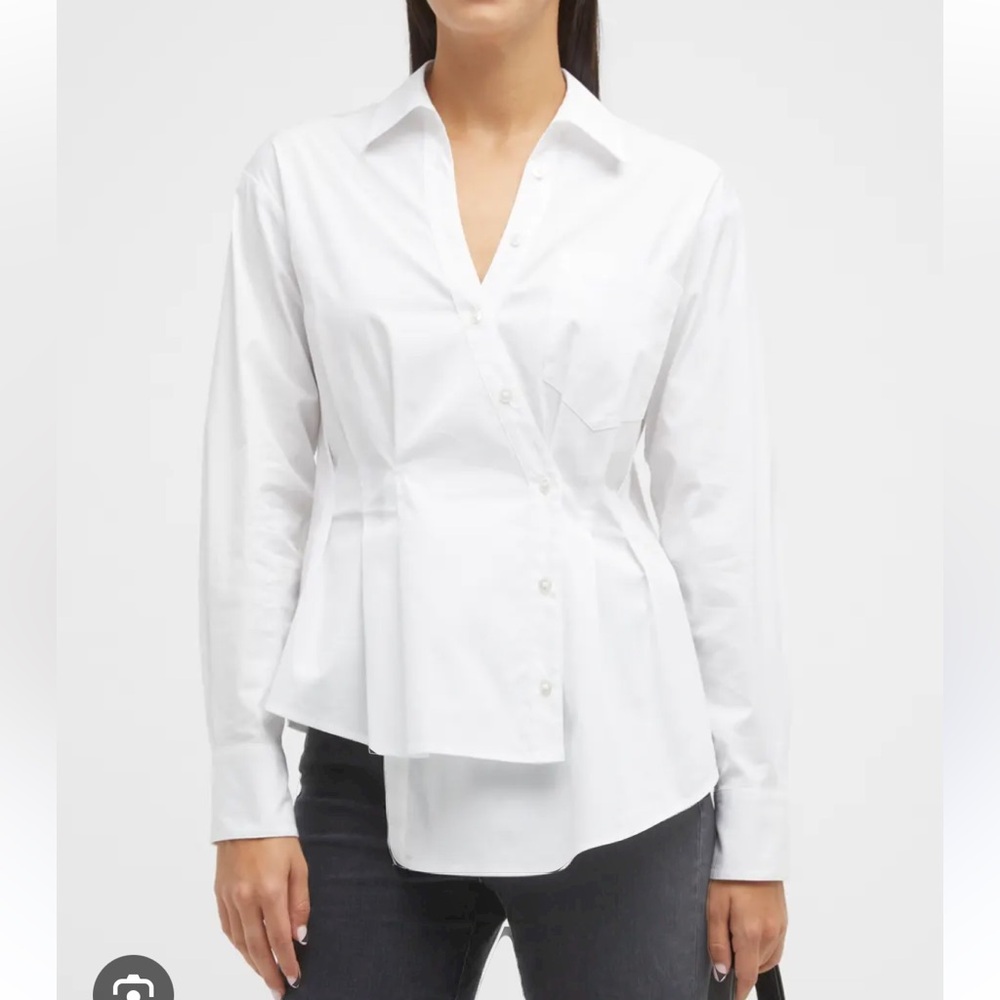 Veronica Beard Rosamund Asymmetric Button-Front Shirt